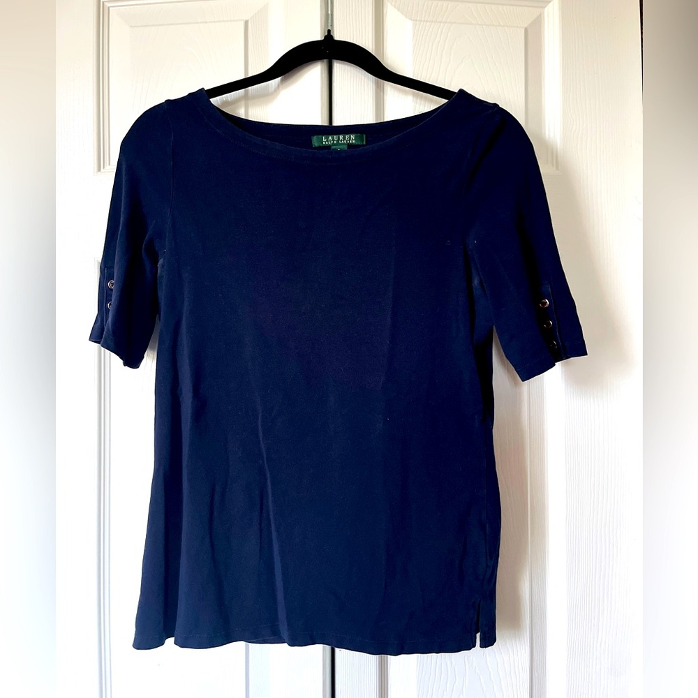 Ralph Lauren navy dressy T-shirt size small